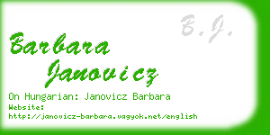 barbara janovicz business card